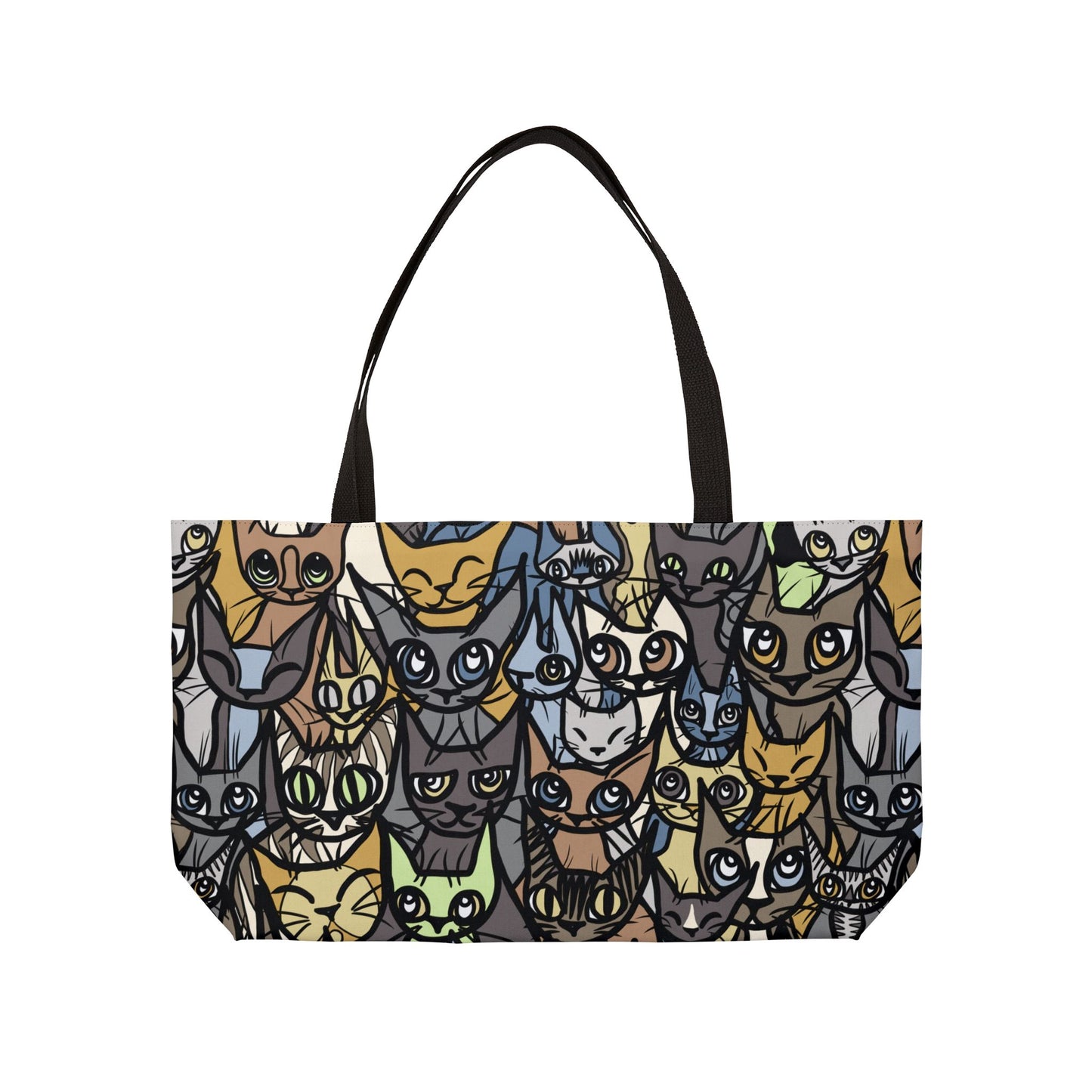 Cat Lovers, Cat Crowd Weekender Tote Bag - USA Artist, Perfect for Travel, Beach, Shopping, Gifts