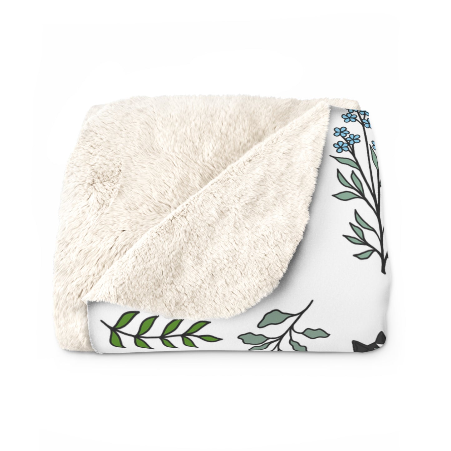 Luxurious Soft Sherpa Fleece Blanket, Spring Cats